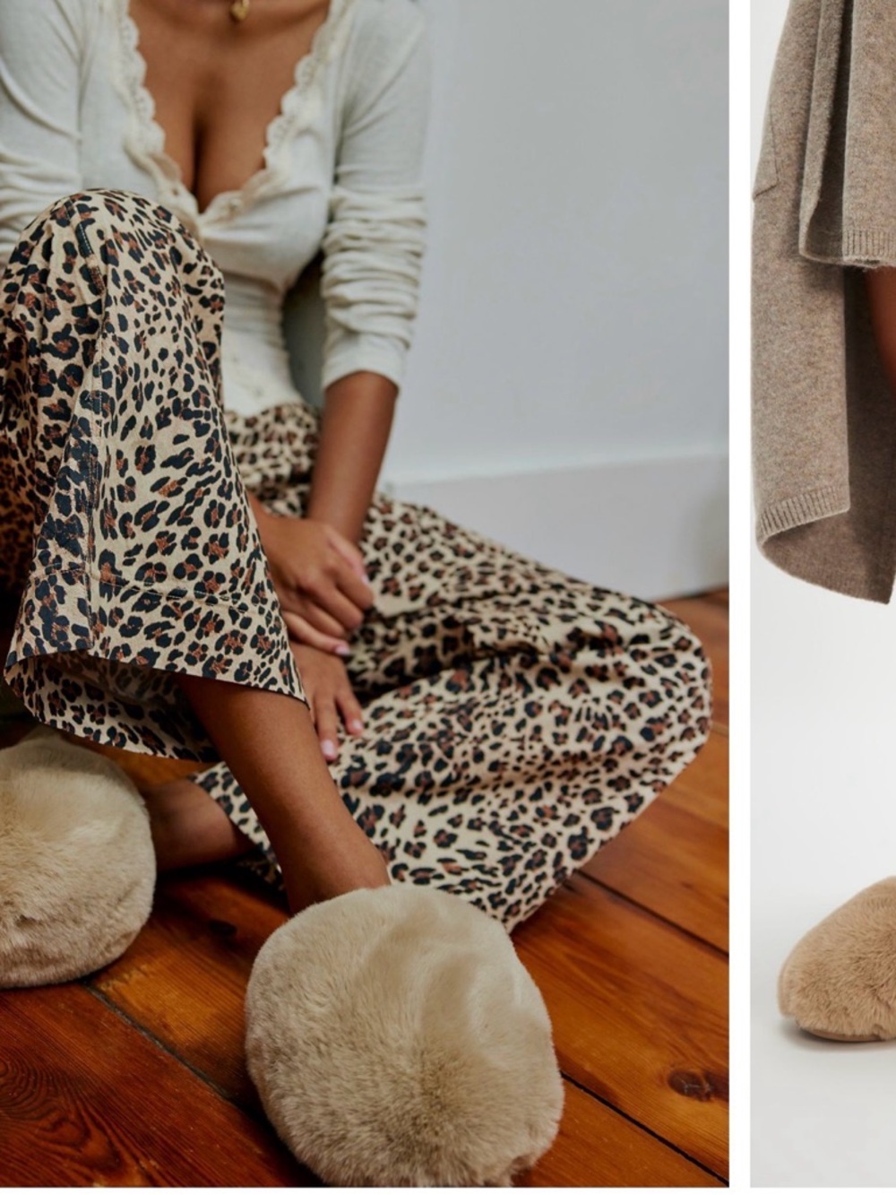 Free people snowball Fuzzy Round Slippers in Beige/taupe size 7/8 women’s